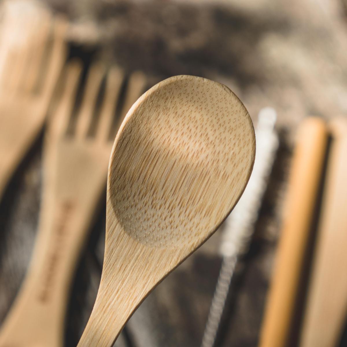 Wild Roots Natural Bamboo Cutlery Set - Khaki