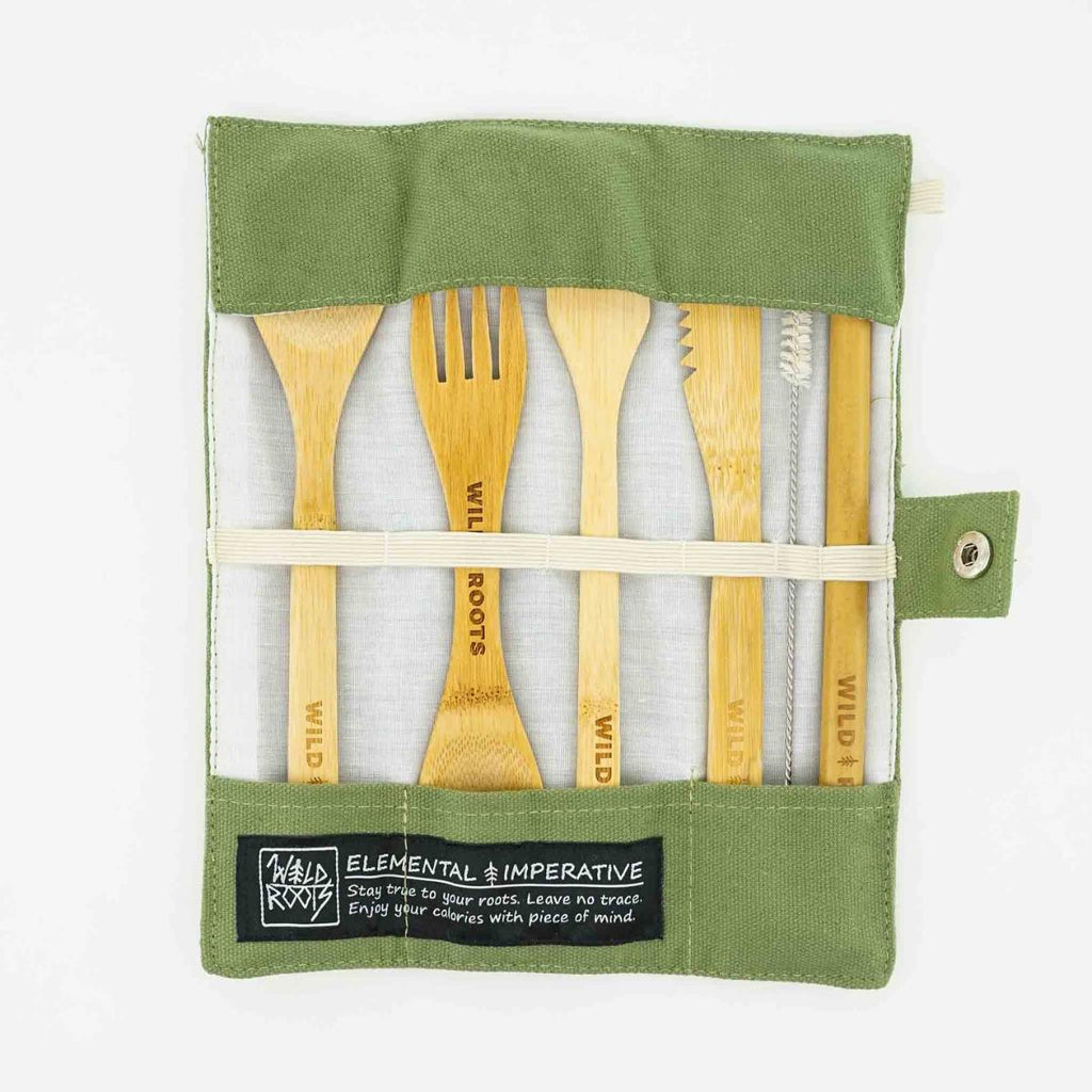Wild Roots Natural Bamboo Cutlery Set - Khaki