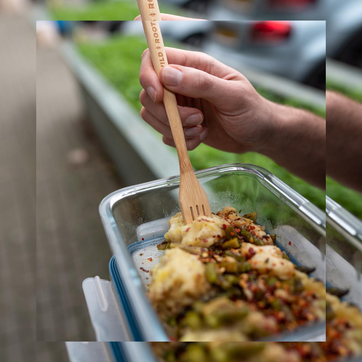Wild Roots Natural Bamboo Cutlery Set - Khaki