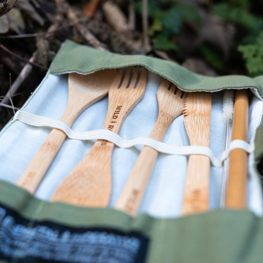 Wild Roots Natural Bamboo Cutlery Set - Khaki